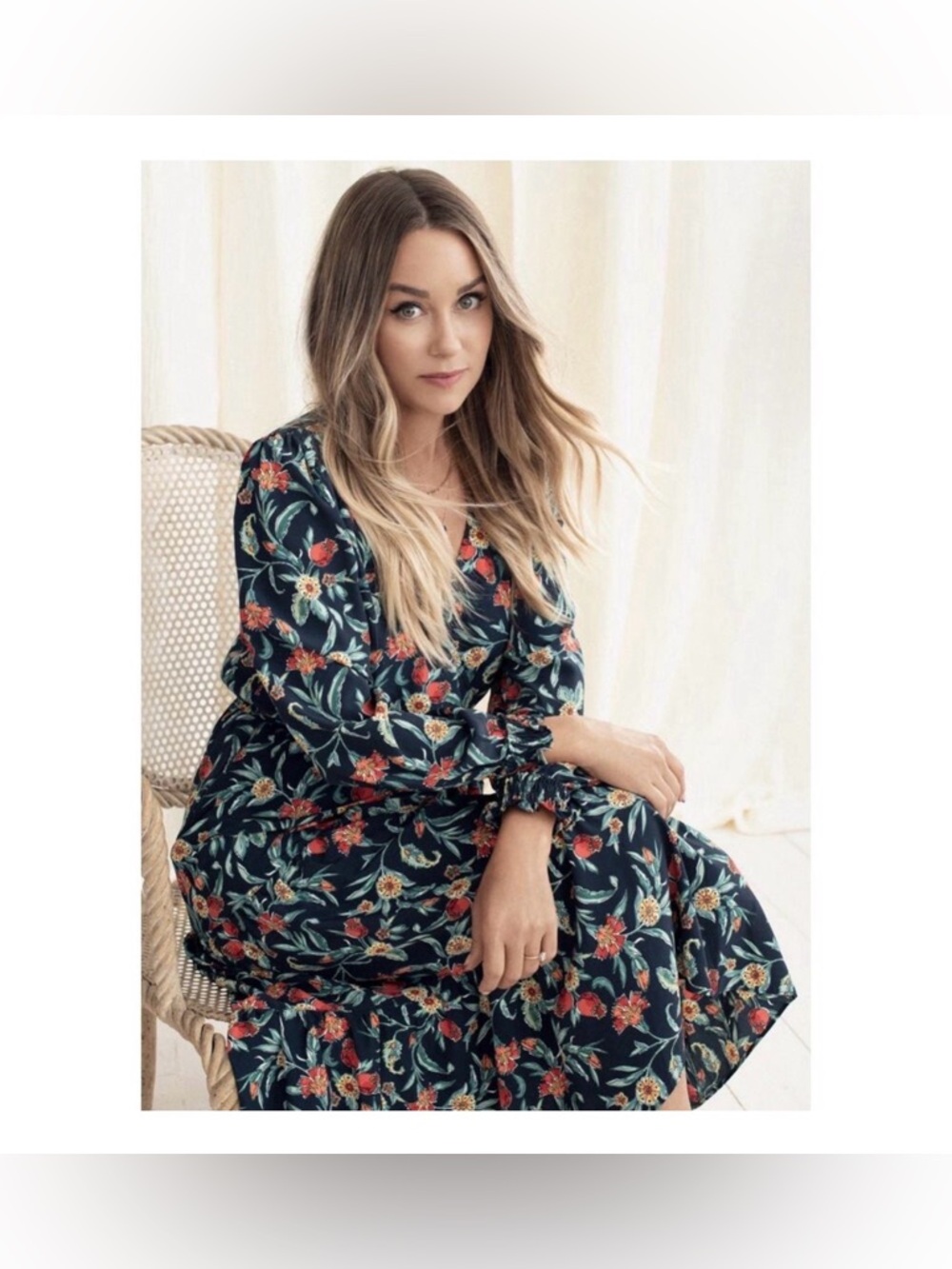 LC Lauren Conrad Floral Maxi Dress - Navy and Red